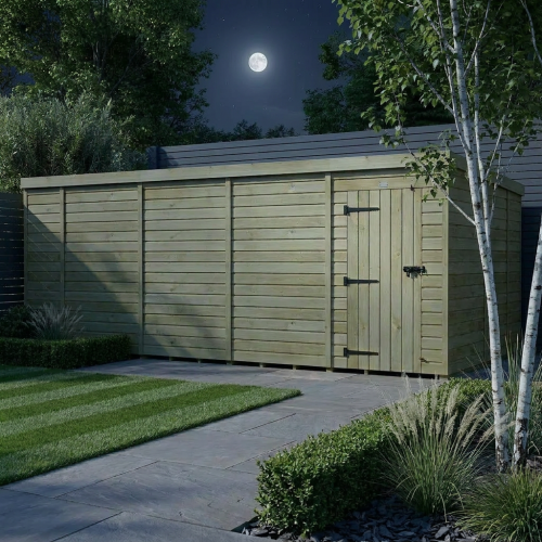 18 x 9 Pent Shed Tanalised (Single Door, No Windows) 2