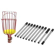 4M Fruit Picker Cage Shaped Fruit Picking Peach Loquat Pear Fruit Tool Removable Fruit Picker for Farm Gardens Tool