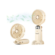 Portable and silent USB-C handheld fan with 5 speed settings and Magic Select.