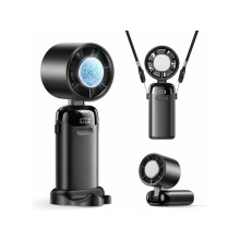 BISBISOUS 3-in-1 Portable Fan with 199 speed settings and smart LED display.