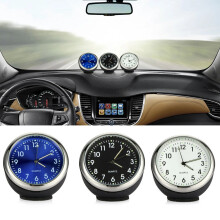 (1pcs, Schwarz) Fahrzeug Mini Auto Armaturenbrett Analoge Zeitschaltuhr Leuchtende Quarzuhr Zubehör