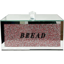 Pink Mirrored Crystal Bread Bin with Lid