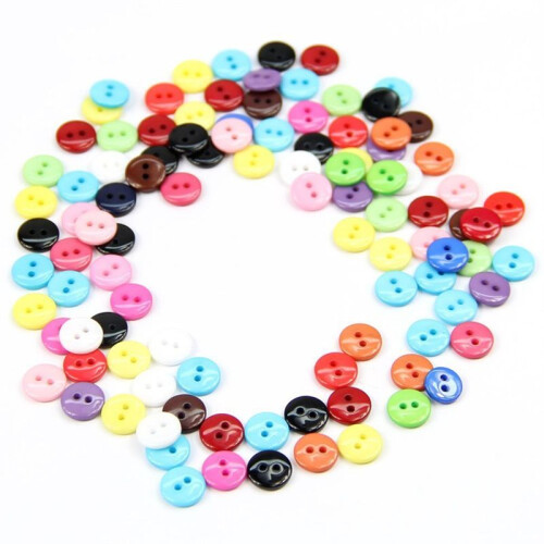 400Pcs 8mm Mixed Color Round Shape Resin Buttons Sewing Accessories 1