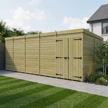 19 x 10 Pent Shed Tanalised (Double Door, No Windows)