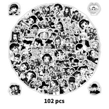 (Style J)Kpop Demon Hunters Sticker Set Y2k Aesthetic Art Funny Decals For Suitcases Huntr X Saja Boys Kpdh