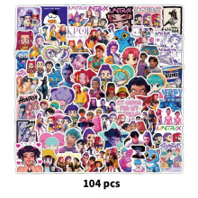 (Style C)Kpop Demon Hunters Sticker Set Y2k Aesthetic Art Funny Decals For Suitcases Huntr X Saja Boys Kpdh