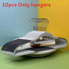 (StripeGray)Big White Plastic Hanger With Wide Shoulders And Nonslip Surface For Organizing Home