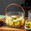 Glass Ice Fruit Bucket Handheld Fruit Circular Ice Bucket Fruit Basin, Tea Bucket Container 2