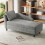 Living And Home Left Hand Facing Chenille Chaise Lounge with Storage and Pillow 1