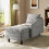Living And Home Left Hand Facing Chenille Chaise Lounge with Storage and Pillow 2