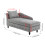 Living And Home Left Hand Facing Chenille Chaise Lounge with Storage and Pillow 7