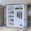 MN Furniture Monaco Double Sliding Mirrored Wardrobes White 180cm 3