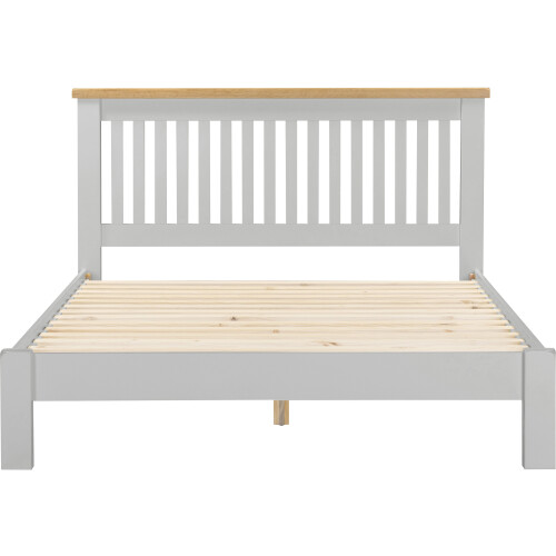 Seconique Windsor 5' Low End Bed - Pebble Grey/Oak 2