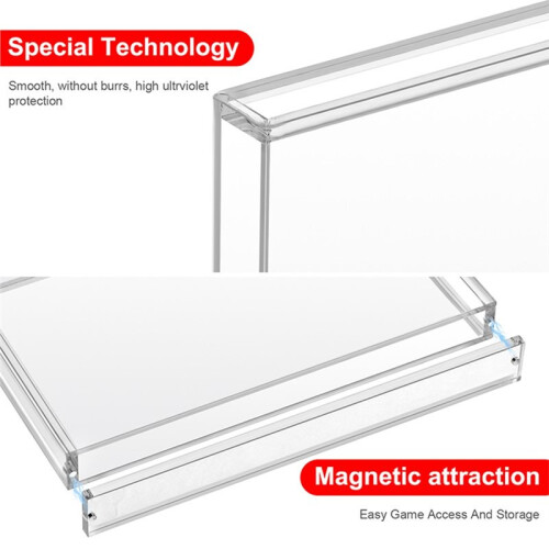 Magnetic Acrylic Protective Case for   2 Game Cards High-Transparency Dustproof Game Card Display Case 2