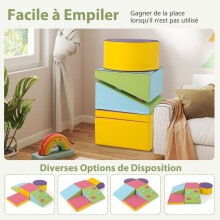 Blocos de escalada de espuma, conjunto de 6 peças para crianças pequenas com fecho de velcro