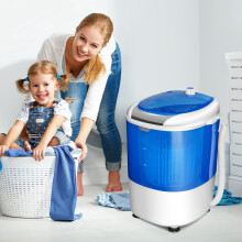 Mini máquina de lavar portátil, centrifugação de 2,5 kg, azul