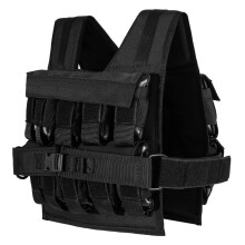 Colete de treino com peso, ajustável, 20 kg, preto