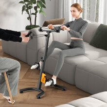 Exercitador de pedal com pega ajustável, dobrável, 9 níveis