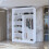 MN Furniture Monaco Double Sliding Mirrored Wardrobes White 120cm 3