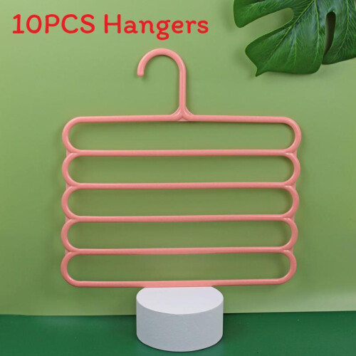 (Pink)Modern Plastic 5layer Clothing And Accessories Organizer For Closet Storage