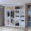 MN Furniture Monaco Double Sliding Mirrored Wardrobes White 203cm 3