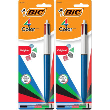 BIC 4-Color Original Retractable Ball Pens, Medium Point (1.0mm), 1-Count Pack, Retractable Ball Pen With Long-Lasting Ink (Pack of 2)