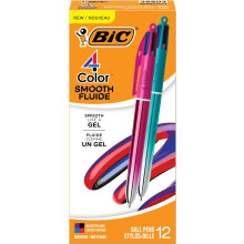 BIC 4 Color Smooth Gradient Retractable Ballpoint Pen with 1.0 mm Point, 12-Count in Assorted Ink Colors