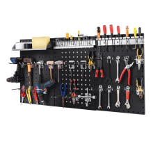 Työkalu seinä työkalu rei'itetty seinä 3 pegboard & 28-osaiset ripustustarvikkeet musta