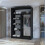 MN Furniture Monaco Double Sliding Mirrored Wardrobes Black 120cm 3