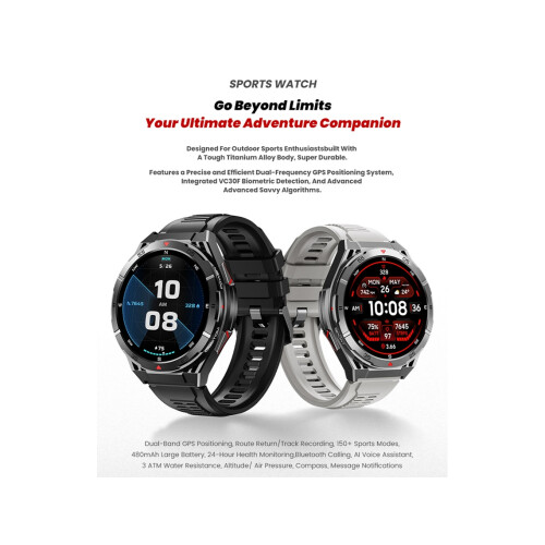 Smartwatch X2b Dual Frequency GPS AMOLED Barometer Compass (grey) 1