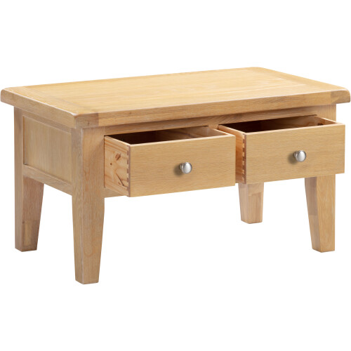 Seconique Windsor 2 Drawer Coffee Table - Natural Oak 2