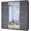 MN Furniture Monaco Double Sliding Mirrored Wardrobes Grey 180cm 2