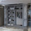 MN Furniture Monaco Double Sliding Mirrored Wardrobes Grey 180cm 3