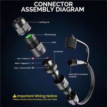 Conector de Emenda Saída Masculina para Luzes Externas Cabo de Extensão Impermeável Conector de Fio