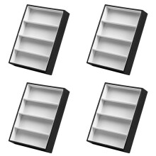 4X Sunglasses Display Glasses Cases 4 Grids Sunglasses Display Box Glasses Display Jewelry Organizer Tray - Black