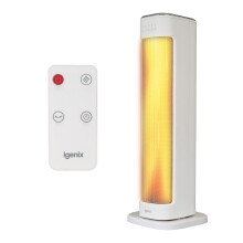 Oscillating Tower Heater with 3 Heat Modes, White Igenix IGHT020DW