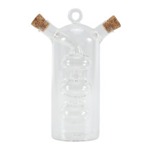 Double Layer Sauce Oil Bottle 2 in 1 Vinegar Glass Bottle Condiment Seasoning Sealed Kitchen Storage Bottles Jars