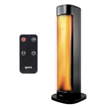 Oscillating Tower Fan Heater with 3 Heat Modes, Black Igenix IGHT020DB