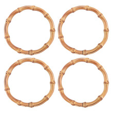 4Pcs Wooden Round Bamboo Bag Handle Replacements Handmade Bag Purse Making Handles for Handbag Crafting