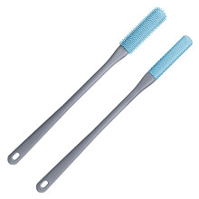 Toe Cleaning Brush Foot Cleaning Brush for Shower Long Handle Shower Cleaning Brush Suitable for Men and Women Grey
