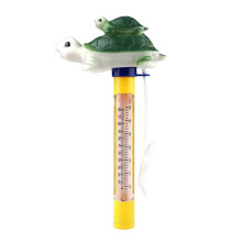 Tecknad Pooltermometer Flytande Pooltermometer Utomhus Inomhus Badvatten Damm Grön Sköldpaddatermometer