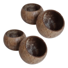 4X Can Pouring Candle Coconut Shell Bowl,Coconut Shell,Coconut Wood Bowl,  Decoration Bowl,Storage Bowl