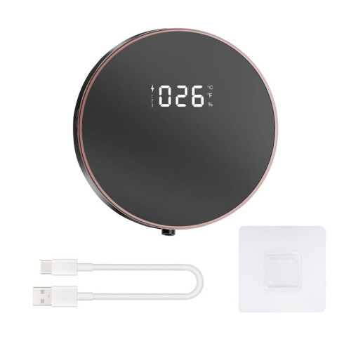 300Ml Foam Soap Dispensers Pressless Automatic Sensor Foam Soap Liquid Dispenser Wall Mount Digital Display Soaper,Black