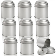 9 Pack Tea Tins Canister with Airtight Double Lids, 8OZ Round Tin Can Box, Small Kitchen Canisters Containers for Coffee