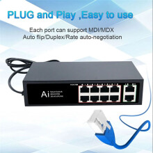 POE 100 Mbps Ethernet POE Splitter IEEE 802.3af/At för IP-Kamera Trådlös AP Wifi Router US-Kontakt 6 Portar