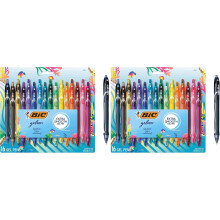 BIC Gelocity Quick Dry Ocean Themed Gel Pens, Medium Point (0.7mm), 16-Count Gel Pen Set, Colored-Gel Pens for Note Taking and Journaling (Pack of 2)