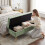 Homcom (Green) HOMCOM Storage Ottoman, Chenille Ottoman Storage Box 4