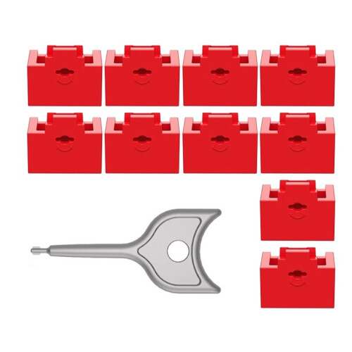 10PCS RJ45 Inserts Lock with Key Dust-Proof Network Plug Enhances Data Security Protection for , Router Red 1