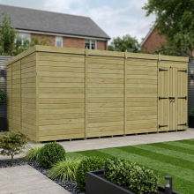 16 x 9 Pent Shed Tanalised (Double Door, No Windows)