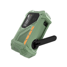 Emergency Hand Crank Radio Portable Weather Radio with SOS Alarm LED Flashlight AM/FM/WB Radio for Outdoor Indoor Green